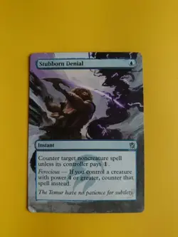 Stubborn Denial. KTK Instant MTG Card. Altered Art. Messy as pictured. - Image 1