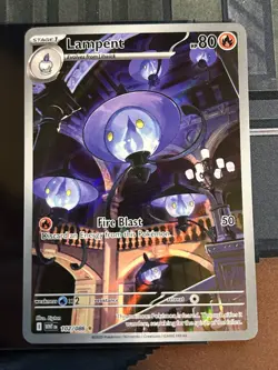 Pokemon TCG Lampent White Flare Card 102/086 Rare Holo, Near Mint Condition - Image 1