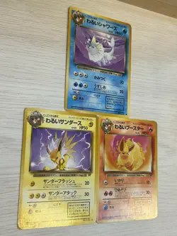 Pokemon Card Pokemon Dark Jolteon Vaporeon Flareon Eeveelution set Old Back Old - Image 2