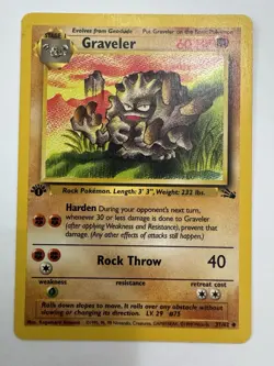 Pokemon TCG Vintage First Edition Fossil Graveler, Shellder, Geodude, Cards - Image 2