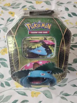 Sealed NEW Pokemon 2014 Venusaur EX Power Trio Tin 4 Booster packs - Image 1