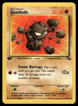 Pokemon TCG Fossil 1st Edition #47/62 Geodude LP+ - Image 1
