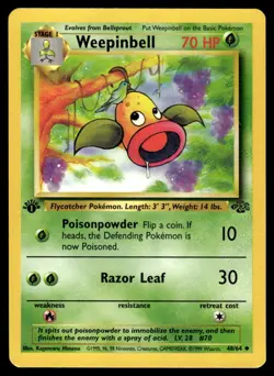 Pokemon TCG Jungle 1st Edition #48/64 Weepinbell LP+ - Image 1