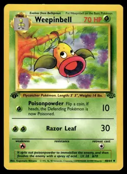 Pokemon TCG Jungle 1st Edition #48/64 Weepinbell LP+ - Image 1