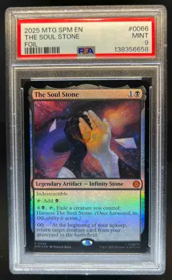 2025 Magic: The Gathering Marvel's Spider-Man Soul Stone Foil #0066 PSA 9 - Image 1