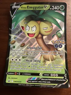 Alolan Exeggutor V SWSH225 POKEMON GO BLACK STAR JUMBO PROMO CARD OVERSIZED NM/M - Image 1