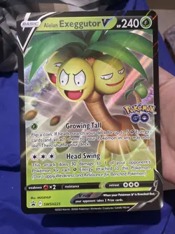 Alolan Exeggutor V SWSH225 POKEMON GO BLACK STAR JUMBO PROMO CARD OVERSIZED NM/M - Image 1