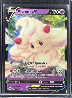 Pokemon TCG Alcremie V 022/073 Champions Path Holo Ultra Rare Card NM - Image 1