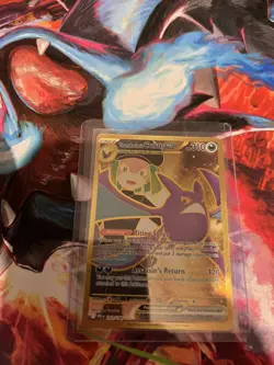 Pokemon TCG Destined Rivals Team Rocket's Crobat EX Gold Rare Card 242/182 NM - Image 1