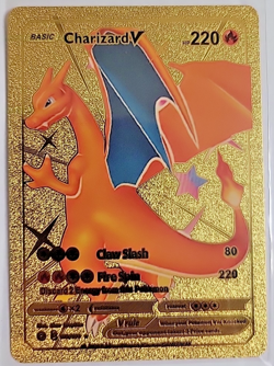 Charizard V Basic Premium Gold Foil Fan Art Vinyl Textured Pokemon (2) - Image 1