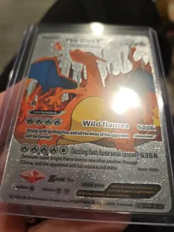 Charizard V Silver Foil Fan Art Vinyl Premium Collector Pokemon Display LV91 - Image 3