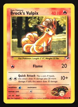 Brock's Vulpix 73/132 Gym Heroes Common Pokemon Card - Image 1