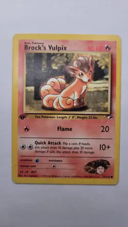 Pokemon Card - Brock's Vulpix Gym Heroes 73/132 Common 1st Edition - Image 1