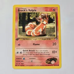 Brock's Vulpix 73/132 1st Edition Gym Heroes WotC Pokemon TCG 2000 Common Card - Image 1