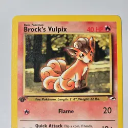 Brock's Vulpix 73/132 1st Edition Gym Heroes WotC Pokemon TCG 2000 Common Card - Image 2