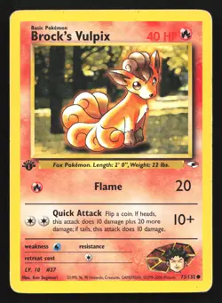 Brock's Vulpix 73/132 Gym Heroes 1st Edition Common Pokemon Card - Image 1