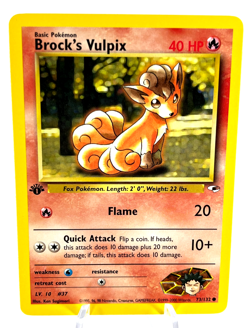1st Edition Brock's Vulpix 73/132 - Gym Heroes - Pokemon - Common - NM - Image 1