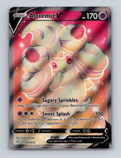 Alcremie V 064 2021 Pokemon Shining Fates Full Art Ultra Rare Card NM+ - Image 1
