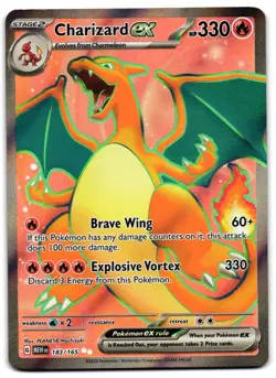 Charizard ex 183/165 - 151 Ultra Rare Pokemon TCG - LP Card - Image 1