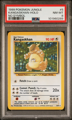 1999 POKEMON JUNGLE #5 KANGASKHAN-HOLO NO SYMBOL PSA 8 - Image 1