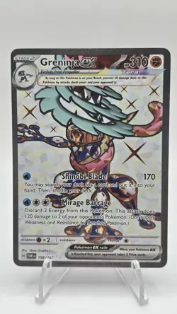 Pokemon Greninja EX TCG Twilight Masquerade Holo Ultra Rare Full Art 198/167 - Image 1