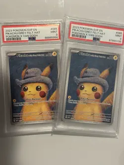 Pokemon Pikachu with Grey Felt Hat Van Gogh Full Art Promo SVP EN 085 PSA 9 Mint - Image 1