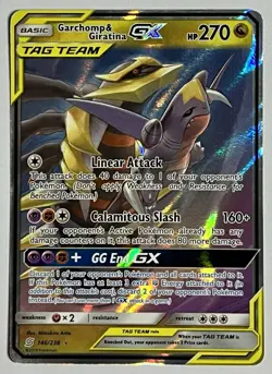 Garchomp & Giratina GX 146/236 (NM) Ultra Rate Sun & Moon: Unified Minds 2019 - Image 1