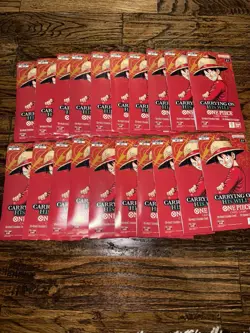 SEALED One Piece OP-13 Carrying on His Will Sleeved Booster Packs (LOT OF 20) - Image 1