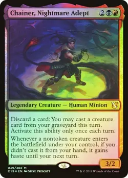 NM Foil Chainer, Nightmare Adept, MTG, Commander 2019, Magic, 39 - Image 1