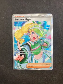 Emcee's Hype 220/182 Destined Rivals Pokemon card Full Art Ultra Mint - Image 1
