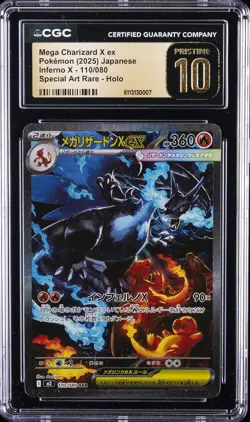 2025 POKEMON JPN #111/080 MEGA CHARIZARD X EX CGC 10 PERFECT - Image 1