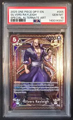 One Piece 2025 Fist of Divine Speed Silvers Rayleigh SP OP09-005 PSA 10 ENGLISH - Image 1