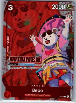 Bepo (Winner Pack Vol. 7) P-019 English One Piece Promotion Cards - NM - Image 1