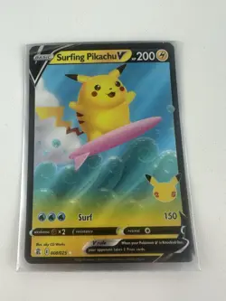 Surfing Pikachu V 008/025 Celebrations NM Ultra Rare Pokemon Card - Image 1