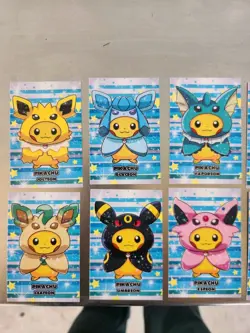 Pokemon Attacks Poncho Pikachu Eeveelution 9 Card Complete Set - Image 1
