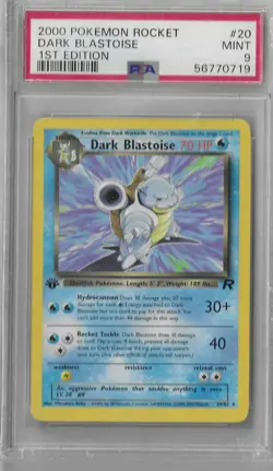 PSA 9 MINT Dark Blastoise 20/82 Team Rocket 1st Edition Non-Holo Pokemon TCG - Image 1