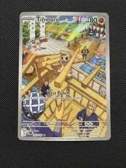 Pokemon TCG Timburr 183/167 SV06: Twilight Masquerade Illustration Rare NM - Image 1