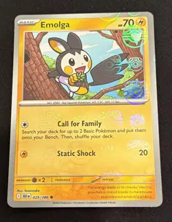 2025 Pokemon SV Black Bolt Emolga Reverse Holo Master Ball Common #029/086 M/NM - Image 1