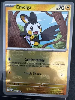 Emolga (Master Ball Holo) 029/086 Black Bolt Pokemon TCG English NM - Image 1