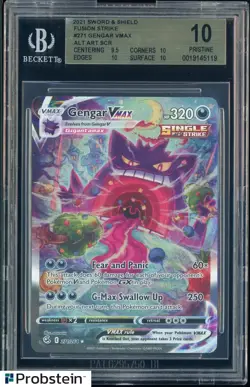 2021 Pokemon SWSH Fusion Strike Secret #271 FA Gengar VMAX BGS 10 PRISTINE - Image 1