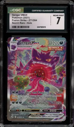 Pokemon Gengar VMAX Fusion Strike Secret Rare Full Alt Art #271 CGC 7 - Image 1