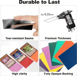 Black Yu-Gi-Oh Card Sleeve 200 Pack, Japanese Small Card Sleeves 62X89Mm, Back T - Image 4