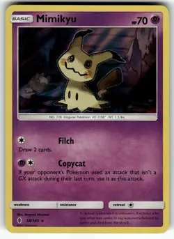 Mimikyu 58/145 SM - Guardians Rising LP Pokemon Card TCG - Image 1