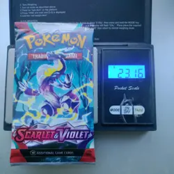 Heavy 23.18g Pokemon Tcg scarlet and violet base Booster Pack Factory Sealed New - Image 1