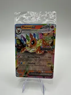 Pokemon Sealed Flareon EX 14 Prismatic Evolutions Stamped Promo Rare New Holo - Image 1