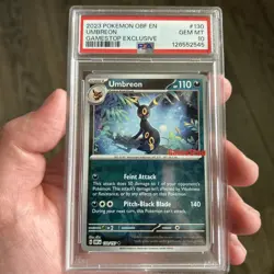 2023 POKEMON OBF EN-OBSIDIAN FLAMES GAMESTOP EXCLUSIVE #130 UMBREON PSA 10 - Image 1