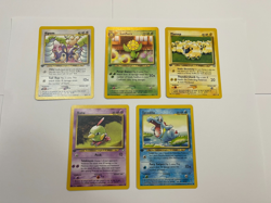 First 1st Edition Pokemon Neo Genesis Lot Sunflora Mareep Aipom Natu Totodile - Image 1