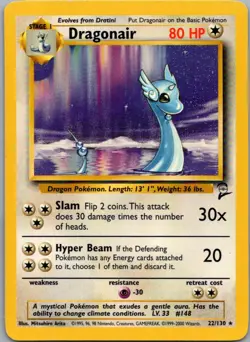 Dragonair 22/130 Rare Base Set 2 Pokemon Lightly Played - Image 1