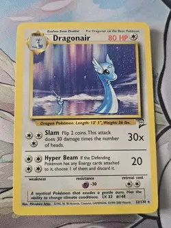 Dragonair Base Set 2 Excellent 22/130 Rare Non Holo Pokemon Card 2000 - Image 2
