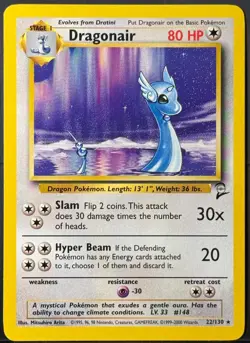 Vintage Pokemon TCG - Dragonair 22/130 Base Set 2 Rare - WOTC Era - NM / VLP - Image 2